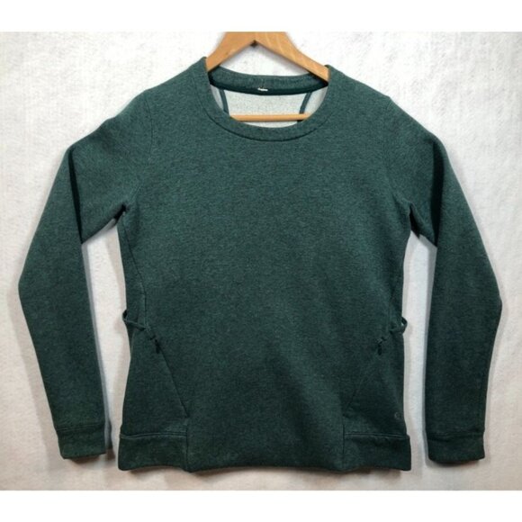 Lululemon &go Endeavor Long Sleeve Top Sweatshirt Heathered Deep Green Women's 8 - Picture 1 of 6
